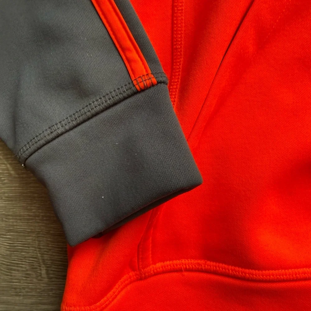 Adidas Kids Orange and Gray Hoodie M 10/12 - Picture 4 of 6